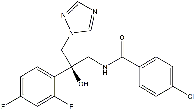 N-[(2R)-2-(2,4-Difluorophenyl)-2-hydroxy-3-(1H-1,2,4-triazol-1-yl)propyl]-4-chlorobenzamide Struktur