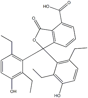 1,1-Bis(2,6-diethyl-3-hydroxyphenyl)-1,3-dihydro-3-oxoisobenzofuran-4-carboxylic acid Struktur