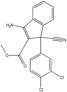 3-Amino-1-cyano-1-(3,4-dichlorophenyl)-1H-indene-2-carboxylic acid methyl ester Struktur