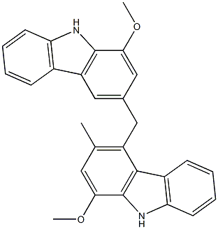 1,1'-Dimethoxy-3'-methyl[3,4'-methylenebis[9H-carbazole]] Struktur