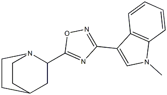 3-[5-(1-Azabicyclo[2.2.2]octan-2-yl)-1,2,4-oxadiazol-3-yl]-1-methyl-1H-indole Struktur