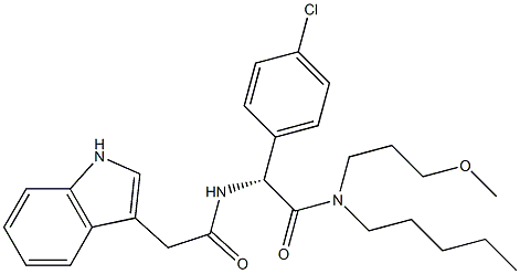 N-[(R)-1-(4-Chlorophenyl)-2-[(3-methoxypropyl)pentylamino]-2-oxoethyl]-1H-indole-3-acetamide Struktur