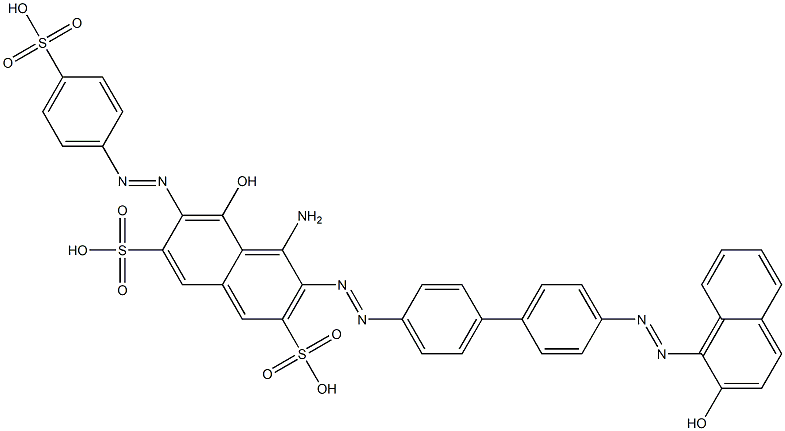 4-Amino-5-hydroxy-3-[[4'-[(2-hydroxy-1-naphthalenyl)azo]-1,1'-biphenyl-4-yl]azo]-6-[(4-sulfophenyl)azo]-2,7-naphthalenedisulfonic acid Struktur