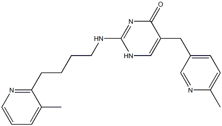 2-[[4-(3-Methyl-2-pyridinyl)butyl]amino]-5-[(6-methyl-3-pyridinyl)methyl]pyrimidin-4(1H)-one Struktur