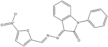 1-Phenyl-3-[2-(5-nitro-2-furanylmethylene)hydrazono]indolin-2-one Struktur