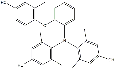 N,N-Bis(4-hydroxy-2,6-dimethylphenyl)-2-(4-hydroxy-2,6-dimethylphenoxy)benzenamine Struktur