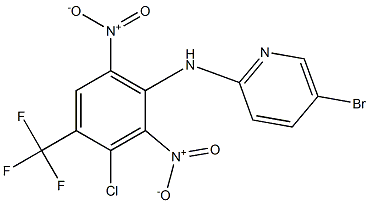 5-Bromo-N-(3-chloro-4-trifluoromethyl-2,6-dinitrophenyl)pyridin-2-amine Struktur