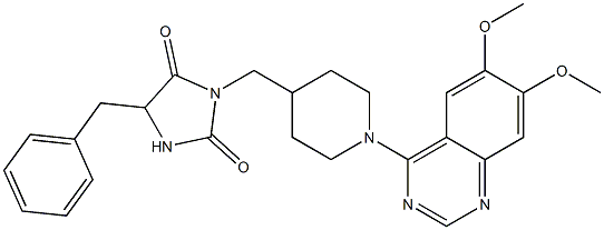 1-[[1-(6,7-Dimethoxyquinazolin-4-yl)piperidin-4-yl]methyl]-4-benzylimidazolidine-2,5-dione Struktur