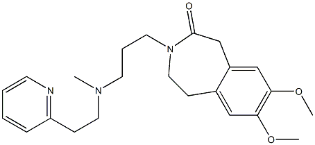 2,3-Dihydro-7,8-dimethoxy-3-[3-[N-[2-(2-pyridinyl)ethyl]-N-methylamino]propyl]-1H-3-benzazepin-4(5H)-one Struktur