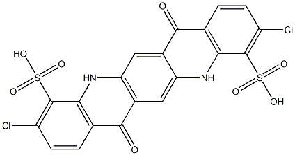 3,10-Dichloro-5,7,12,14-tetrahydro-7,14-dioxoquino[2,3-b]acridine-4,11-disulfonic acid Struktur