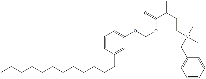 N,N-Dimethyl-N-benzyl-N-[3-[[(3-dodecylphenyloxy)methyl]oxycarbonyl]butyl]aminium Struktur