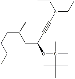 Diethyl[(3S,5S)-3-(dimethyl tert-butylsiloxy)-5-methyl-1-nonynyl]aluminum Struktur