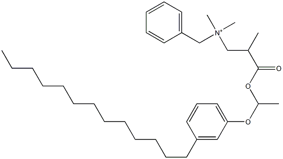 N,N-Dimethyl-N-benzyl-N-[2-[[1-(3-tridecylphenyloxy)ethyl]oxycarbonyl]propyl]aminium Struktur