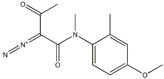 N-Methyl-N-(2-methyl-4-methoxyphenyl)-3-oxo-2-diazobutyramide Struktur