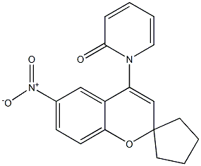 4-[(1,2-Dihydro-2-oxopyridin)-1-yl]-6-nitro-2,2-tetramethylene-2H-1-benzopyran Struktur