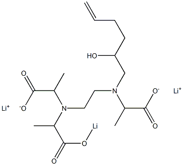 3-(2-Hydroxy-5-hexenyl)-6-(1-lithiooxycarbonylethyl)-2,7-dimethyl-3,6-diazaoctanedioic acid dilithium salt Struktur