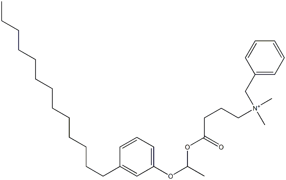 N,N-Dimethyl-N-benzyl-N-[3-[[1-(3-tridecylphenyloxy)ethyl]oxycarbonyl]propyl]aminium Struktur