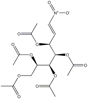 1-(Nitromethylene)-2-O,3-O,4-O,5-O,6-O-pentaacetyl-1-deoxy-D-galactitol Struktur