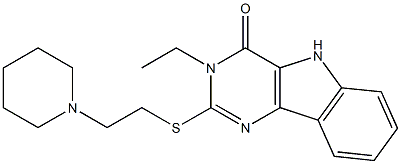 3-Ethyl-2-[[2-piperidinoethyl]thio]-5H-pyrimido[5,4-b]indol-4(3H)-one Struktur