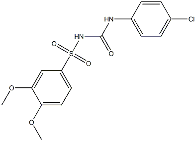 1-(3,4-Dimethoxyphenylsulfonyl)-3-(4-chlorophenyl)urea Struktur