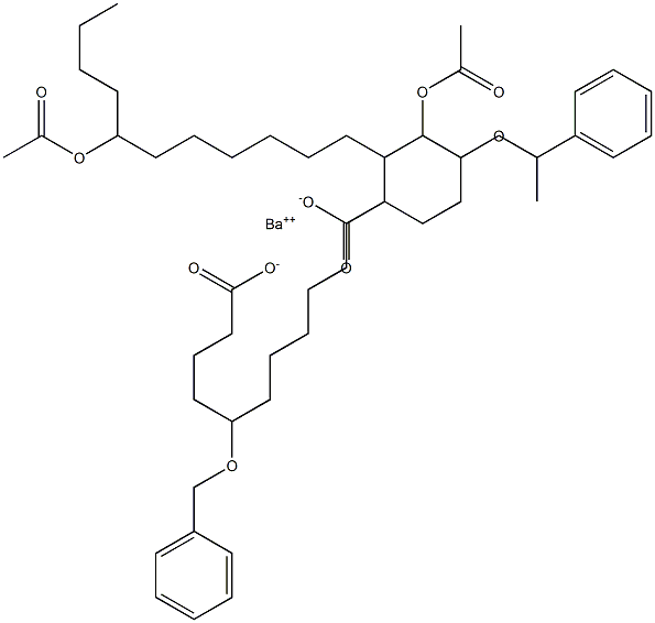 Bis(5-benzyloxy-14-acetyloxystearic acid)barium salt Struktur