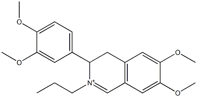 3,4-Dihydro-6,7-dimethoxy-2-propyl-3-(3,4-dimethoxyphenyl)isoquinolinium Struktur