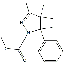 4,5-Dihydro-3,4,4,5-tetramethyl-5-phenyl-1H-pyrazole-1-carboxylic acid methyl ester Struktur