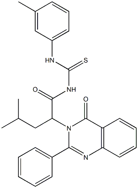 1-[4-Methyl-2-(4-oxo-2-phenyl-3,4-dihydroquinazolin-3-yl)valeryl]-3-(m-tolyl)thiourea Struktur