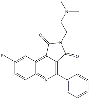 2-[2-(Dimethylamino)ethyl]-8-bromo-4-phenyl-2H-pyrrolo[3,4-c]quinoline-1,3-dione Struktur