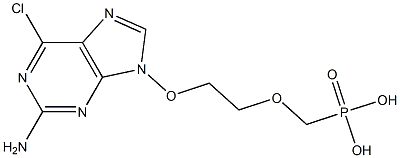 9-[2-(Phosphonomethoxy)ethoxy]-2-amino-6-chloro-9H-purine Struktur