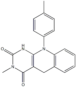 1,5-Dihydro-3-methyl-10-(p-tolyl)pyrimido[4,5-b]quinoline-2,4(3H,10H)-dione Struktur