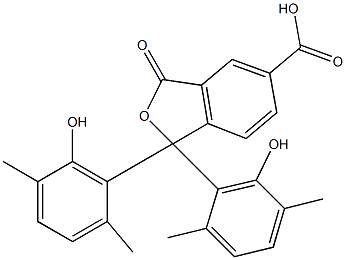 1,3-Dihydro-1,1-bis(6-hydroxy-2,5-dimethylphenyl)-3-oxoisobenzofuran-5-carboxylic acid Struktur