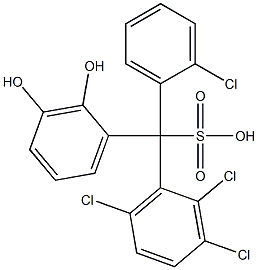 (2-Chlorophenyl)(2,3,6-trichlorophenyl)(2,3-dihydroxyphenyl)methanesulfonic acid Struktur