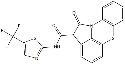 N-(5-Trifluoromethyl-2-thiazolyl)-1,2-dihydro-1-oxopyrrolo[3,2,1-kl]phenothiazine-2-carboxamide Struktur