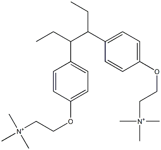 N,N'-[(1,2-Diethylethylene)bis(p-phenyleneoxyethylene)]bis(N,N-dimethylmethanaminium) Struktur