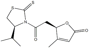 (5R)-5-[[(4S)-4-Isopropyl-2-thioxothiazolidin-3-yl]carbonylmethyl]-4-methylfuran-2(5H)-one Struktur