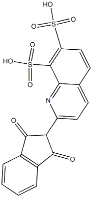 2-(1,3-Dioxoindan-2-yl)quinoline-7,8-disulfonic acid Struktur