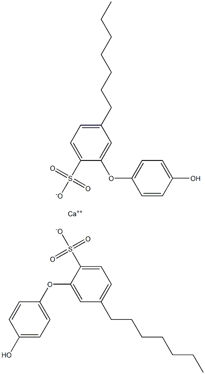 Bis(4'-hydroxy-5-heptyl[oxybisbenzene]-2-sulfonic acid)calcium salt Struktur