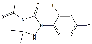 1-(2-Fluoro-4-chlorophenyl)-3,3-dimethyl-4-acetyl-1,2,4-triazolidin-5-one Struktur