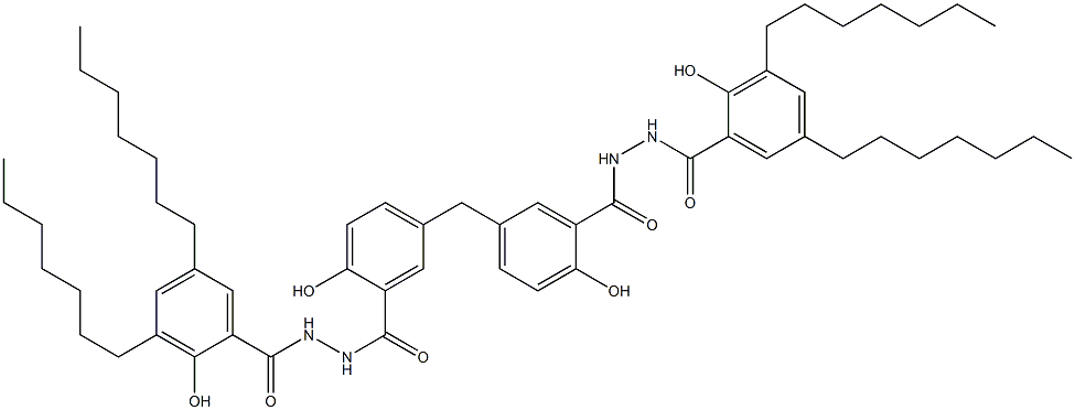 5,5'-Methylenebis[2-hydroxy-N'-(2-hydroxy-3,5-diheptylbenzoyl)benzenecarbohydrazide] Struktur