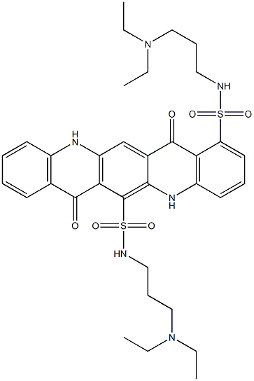 N,N'-Bis[3-(diethylamino)propyl]-5,7,12,14-tetrahydro-7,14-dioxoquino[2,3-b]acridine-1,6-disulfonamide Struktur