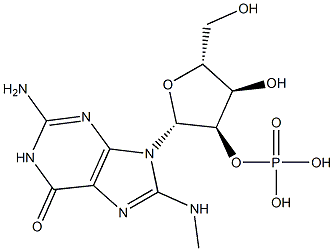 8-Methylaminoguanosine 2'-phosphoric acid Struktur