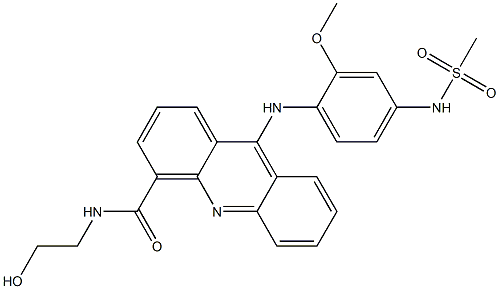 N-[4-[[4-[N-(2-Hydroxyethyl)carbamoyl]-9-acridinyl]amino]-3-methoxyphenyl]methanesulfonamide Struktur