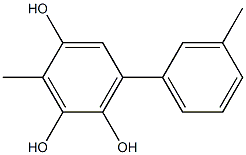 3-Methyl-6-(3-methylphenyl)benzene-1,2,4-triol Struktur