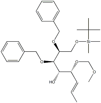 [2S,3R,4S,5R,6E,(-)]-2,3-Bis(benzyloxy)-1-[(tert-butyldimethylsilyl)oxy]-5-(methoxymethoxy)-6-octen-4-ol Struktur