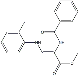 (Z)-3-[(2-Methylphenyl)amino]-2-(benzoylamino)acrylic acid methyl ester Struktur