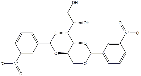 3-O,5-O:4-O,6-O-Bis(3-nitrobenzylidene)-D-glucitol Struktur