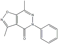 3-Methyl-5-phenyl-7-methylisoxazolo[4,5-d]pyridazin-4(5H)-one Struktur