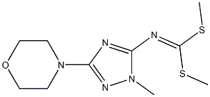 (1-Methyl-3-morpholino-1H-1,2,4-triazol-5-yl)imidodithiocarbonic acid dimethyl ester Struktur