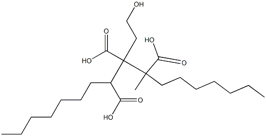 Butane-1,2,3-tricarboxylic acid 2-(2-hydroxyethyl)1,3-diheptyl ester Struktur